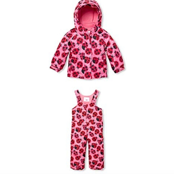 Children's Place Pink Ladybug Snowsuit Set